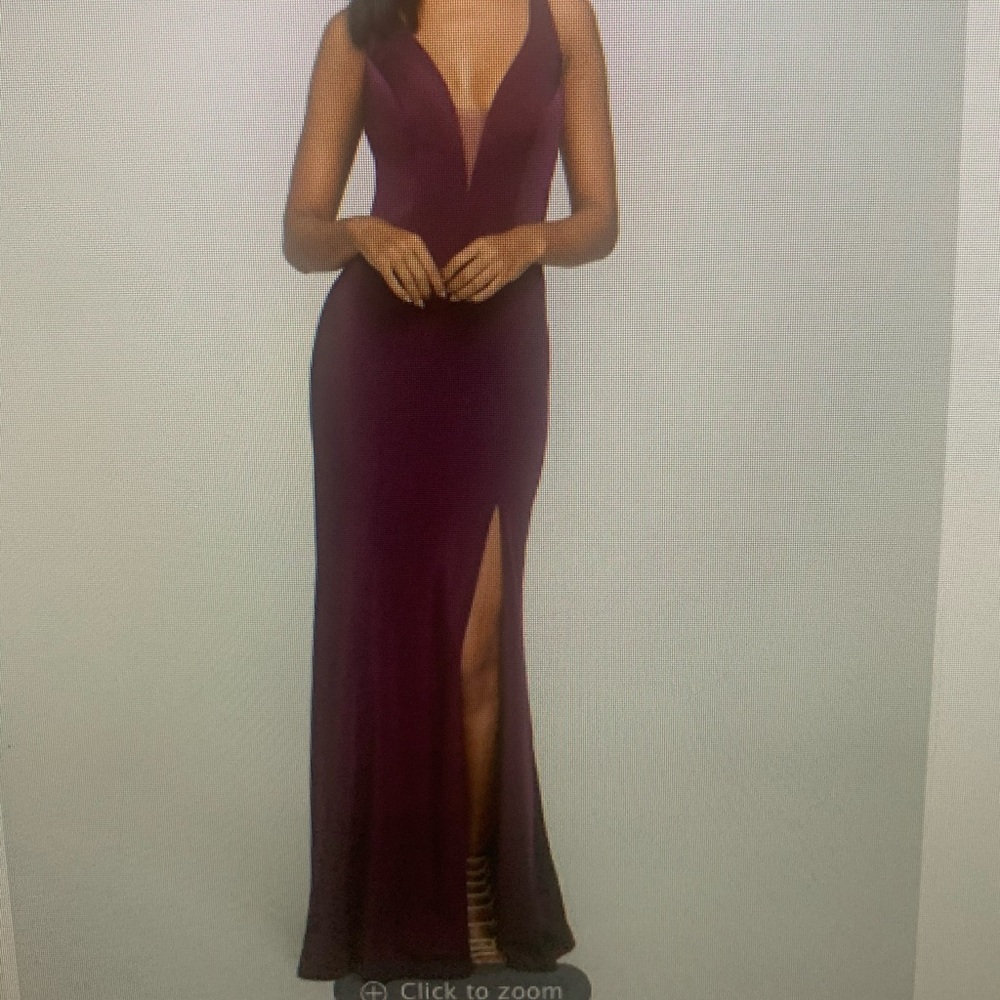 Madison James Triple Strapped Purple Prom Dress